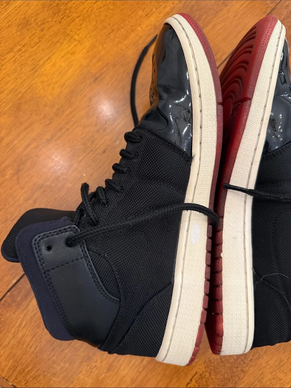 jordan Black High-Top Sneakers with Cream Midsole and Burgundy Outsole 10.5